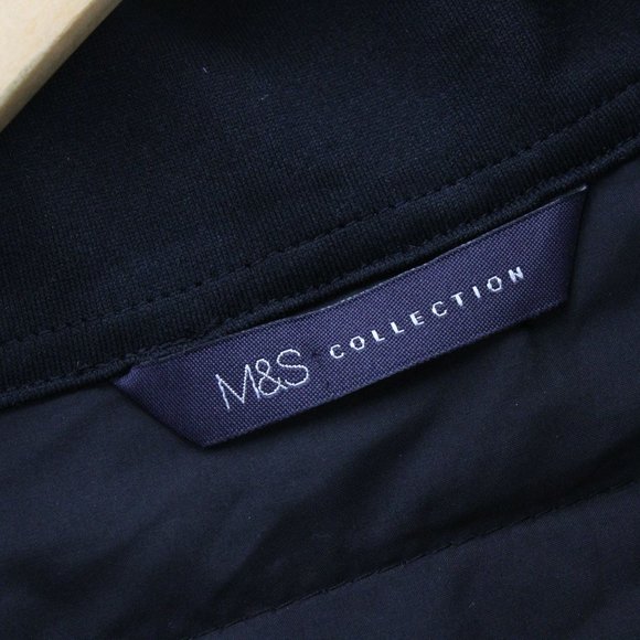 M&S Collection Quilted Vest Womens Black / Gray Full Zip Sportswear Medium M - Picture 5 of 10